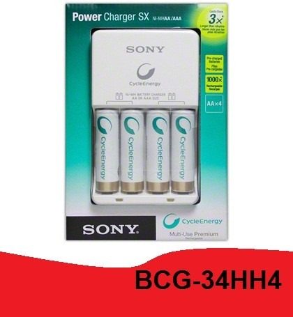 Cargador Sony Original Con 4 Baterias Aa Bcg-34hh4 Puebla