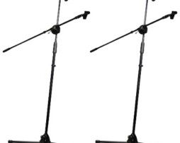 2 Piezas Pedestal Tripie Para Microfono Con Boom Sube Y Baja